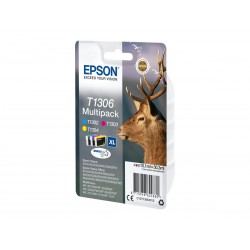 Epson T1306 Cerf - Pack de 3 - à rendement élevé - cyan, magenta, jaune - original - cartouche d'encre