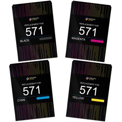 Cartouche d'encre équivalent à Canon Multipack CLI 571 Pack de 4 Noir , Cyan , Magenta , Jaune