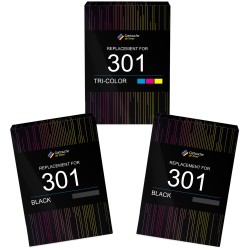 Cartouche d'encre équivalent à HP 301 Tripack Pack de 3 Noir + Couleur