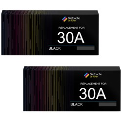 Toner équivalent à HP 30A Pack de 2 Noir