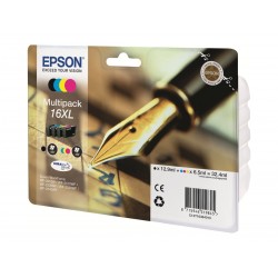 Epson T16XL Stylo Plume - Pack de 4 - à rendement élevé - noire, cyan, magenta, jaune - original - cartouche d'encre