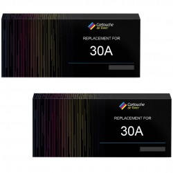 Toner équivalent à HP 30A Pack de 2 Noir