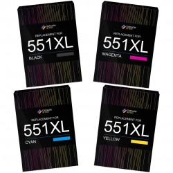 Compatible Canon 551XL cartouche d'encre Pack de 4 pour Canon PIXMA iP7250/ 8750, iX6850, MG 5450/ 5550/ 5650/ 6350/ 6450/ 6650/