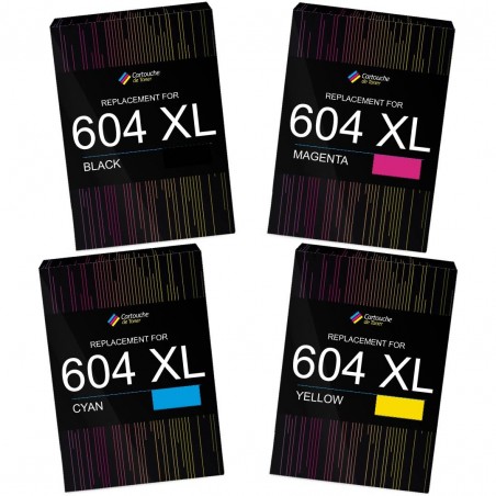 Pack de 4 cartouches compatibles 604XL Epson Noir, Jaune, Cyan, Magenta