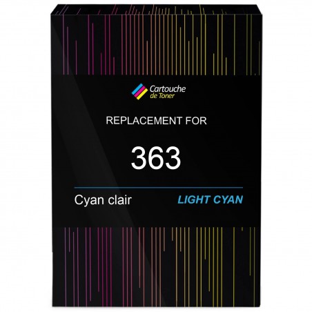 Cartouche compatible 363 HP Cyan clair