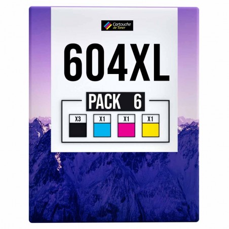 Pack de 6 Epson 604XL cartouches d'encre compatibles