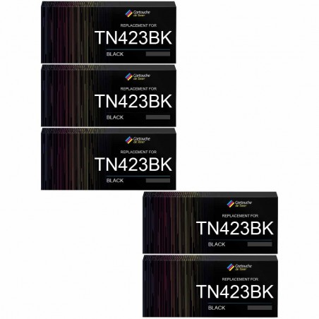 Pack de 5 Brother compatible TN423BK