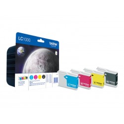 Brother LC1000 - Pack de 4 - noire, cyan, magenta, jaune - original - cartouche d'encre