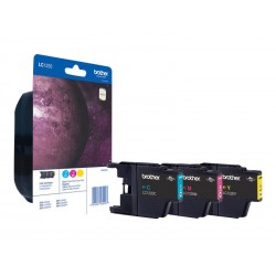 Brother LC123 - Pack de 3 - cyan, magenta, jaune - original - cartouche d'encre